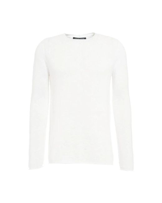Hannes Roether White Round-Neck Knitwear for men