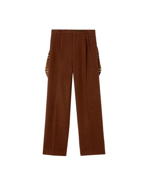 Burberry Wide Trousers in Brown for Men Lyst UK