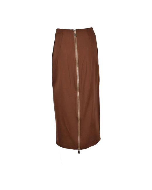 WEILI ZHENG Brown Midi Skirts