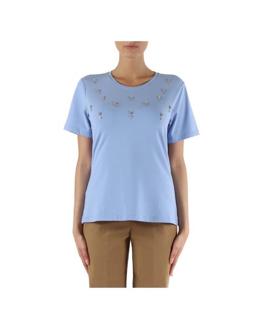 Tops > t-shirts Elena Miro en coloris Blue