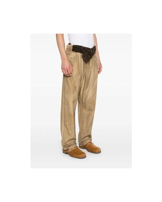 Straight Trousers Magliano de hombre de color Natural