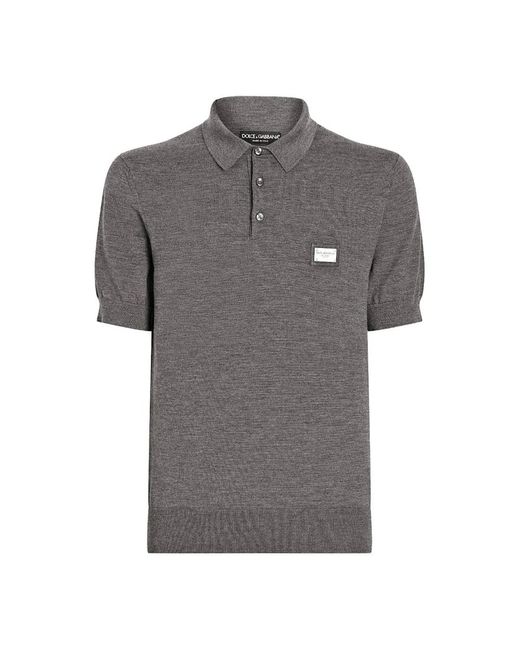 Dolce & Gabbana Gray Polo Shirts for men