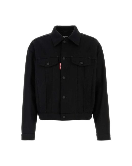 DSquared² Jassen ,Zwart ,Wol Wollen Jean Jacket Met Blazers En Vesten in het Black voor heren