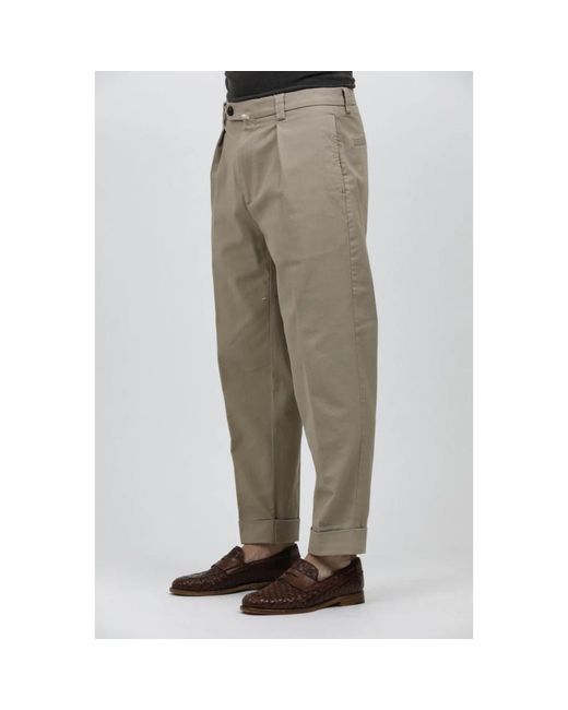 BERWICK  1707 Stretch-Baumwolle Gewaschene Overfit-Cropped-Hose in Gray für Herren