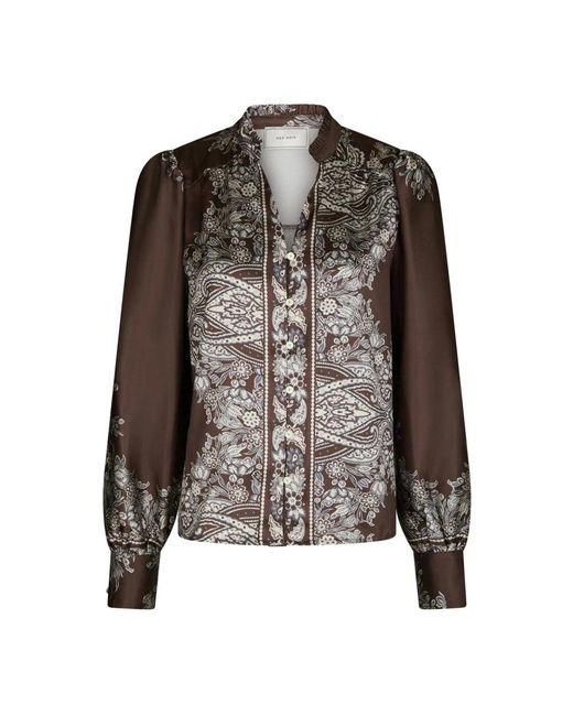 Neo Noir Brown Blouses