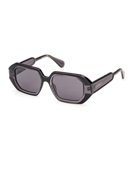 MAX&Co. Metallic Sonnenbrille quadratisch schwarz glänzend