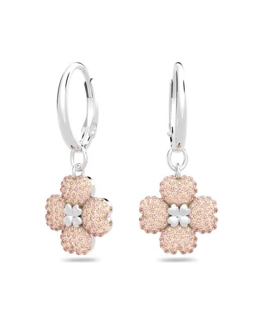 Earrings Swarovski de color Pink