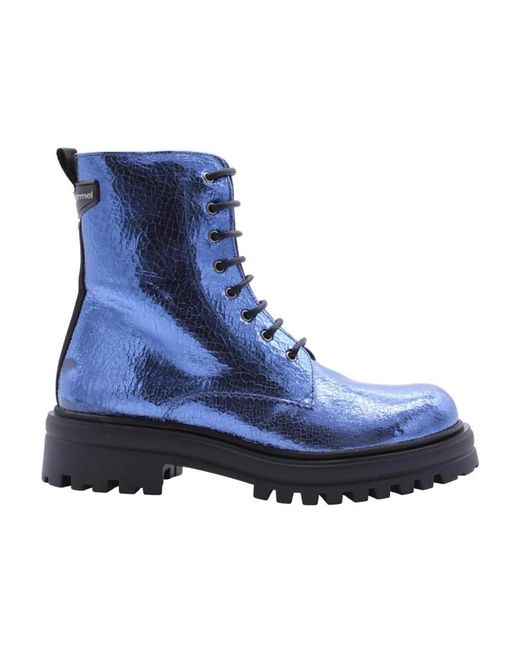 Floris Van Bommel Blue Lace-Up Boots
