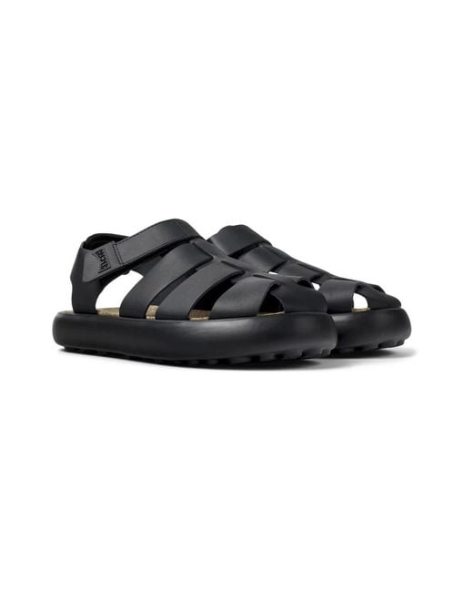 Camper Black Flat Sandals for men