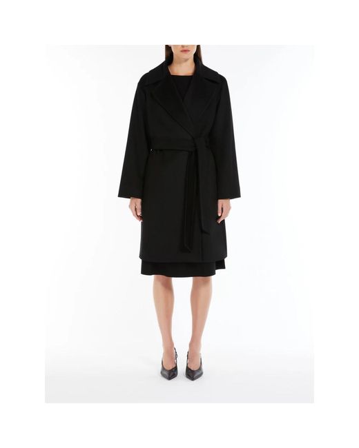 Max Mara Black Belted Coats
