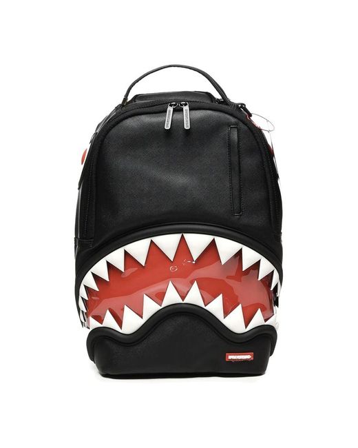 Sprayground Black Schwarzer Rucksack Mit Zahn-Design