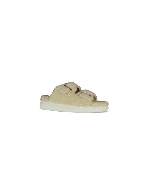 McQueen Shearling Gefütterte Slides in Metallic für Herren