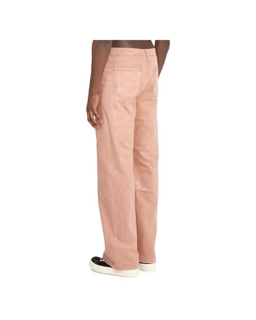 Rick Owens Gewachste denim-jeans in Pink für Herren