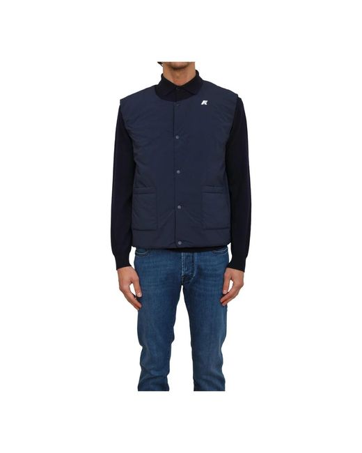 K-Way Jassen ,Blauw ,Leer Valty Vest in het Blue voor heren