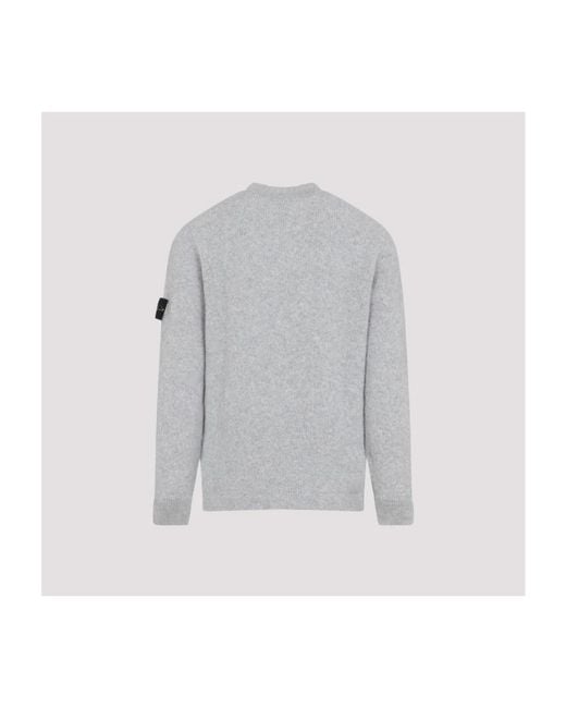 Stone Island Gray Round-Neck Knitwear for men