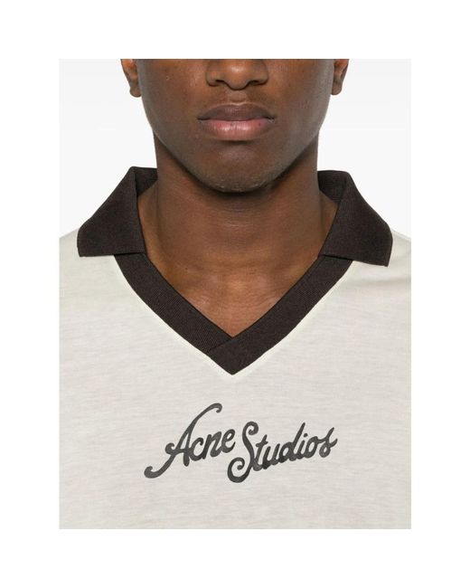 Acne T-shirt mit logo-print in White für Herren