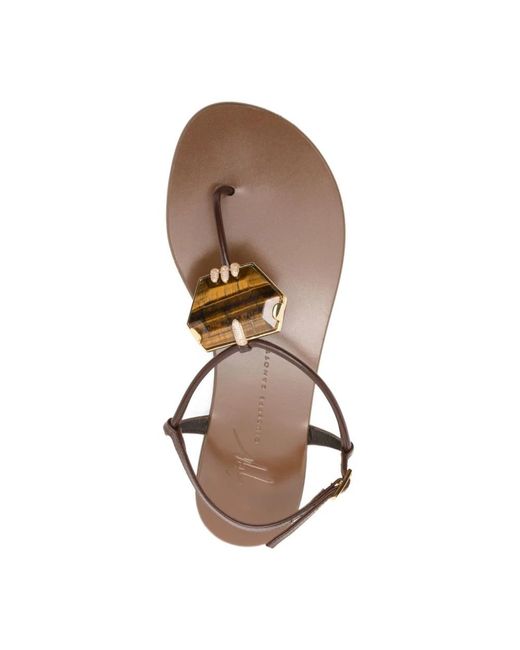 Giuseppe Zanotti Brown Flat Sandals