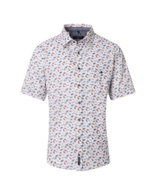 CASA MODA Blumiges Baumwollhemd in Blue für Herren