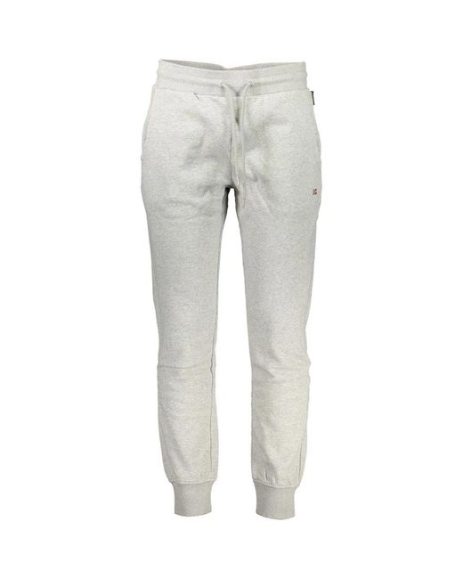 Napapijri Broeken ,Grijs ,Grijze Sport Fleece Broek Met Logo in het Gray voor heren