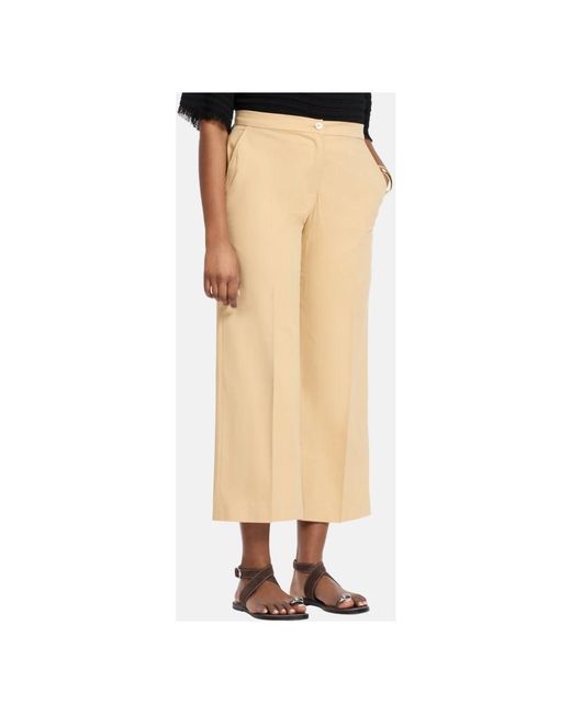 Elena Miro Natural Cropped Trousers