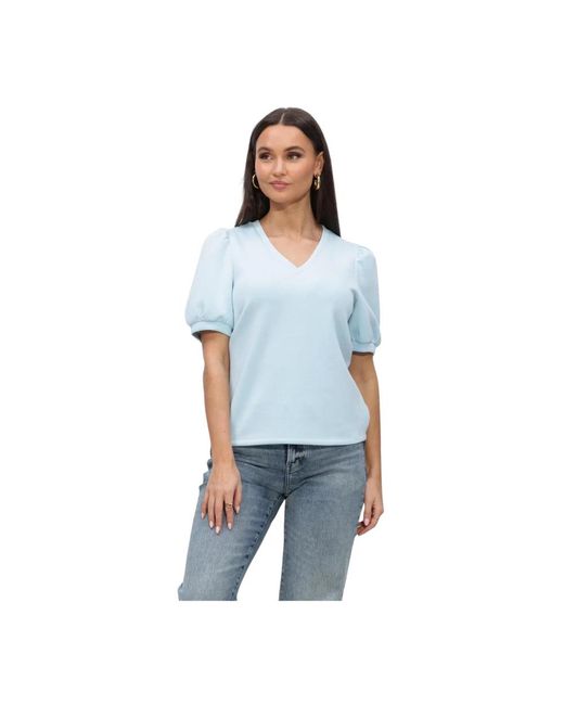 Object Overhemden ,Blauw ,Objandrea/Re V-Neck Top in het Blue