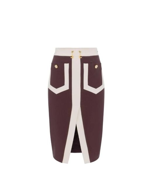 Midi Skirts Elisabetta Franchi de color Purple