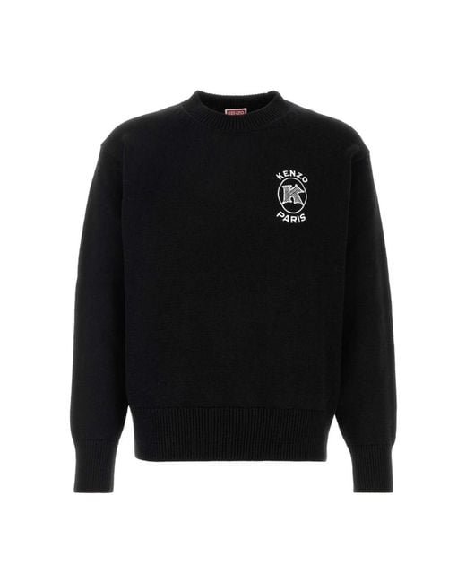 KENZO Black Round-Neck Knitwear for men