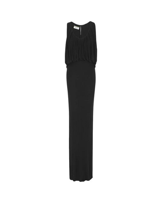 Saint Laurent Kleedjes ,Zwart ,Gedrapeerde Mouwloze Jurk in het Black