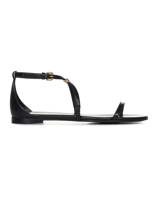 Alexander McQueen Black Flat Sandals