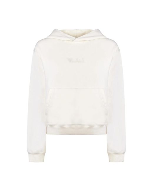 Woolrich White Weiße baumwoll-sweatshirt frut3703