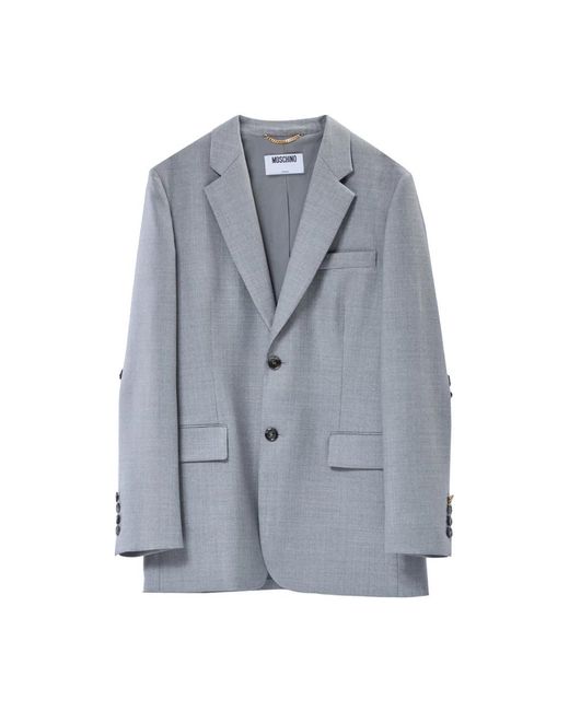 Moschino Jassen ,Grijs ,Wol Giacca Alamari in het Blue