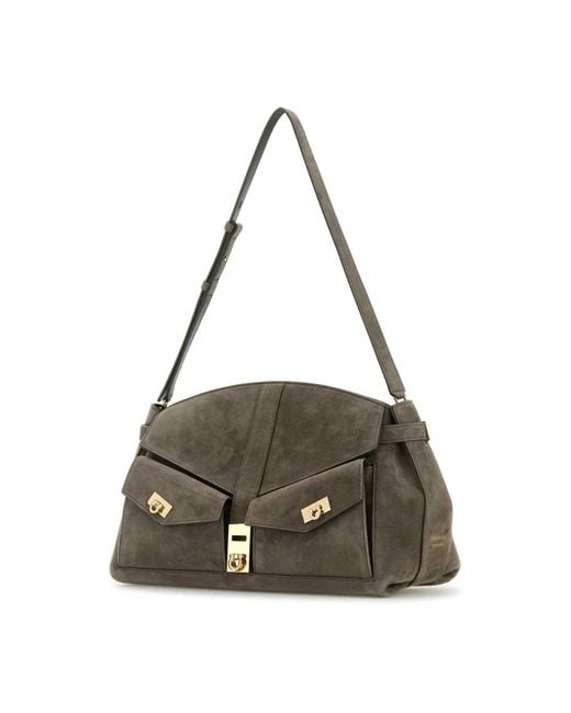 Ferragamo Gray Shoulder Bags