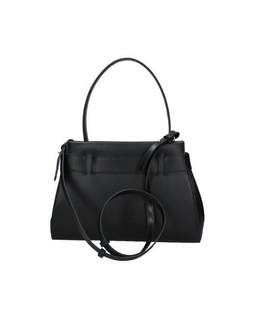 ARMANI EXCHANGE Black Schwarze handtasche mit lackierten details