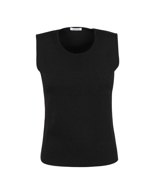 P.A.R.O.S.H. Black Sleeveless Tops