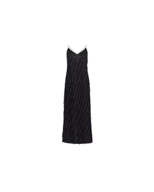 Roberto Cavalli Kleedjes ,Zwart ,Fringed Maxi Jurk Voor Avondevenementen in het Black