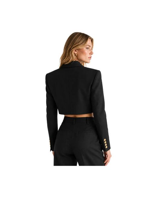 Balmain Cropped Blazer in het Black