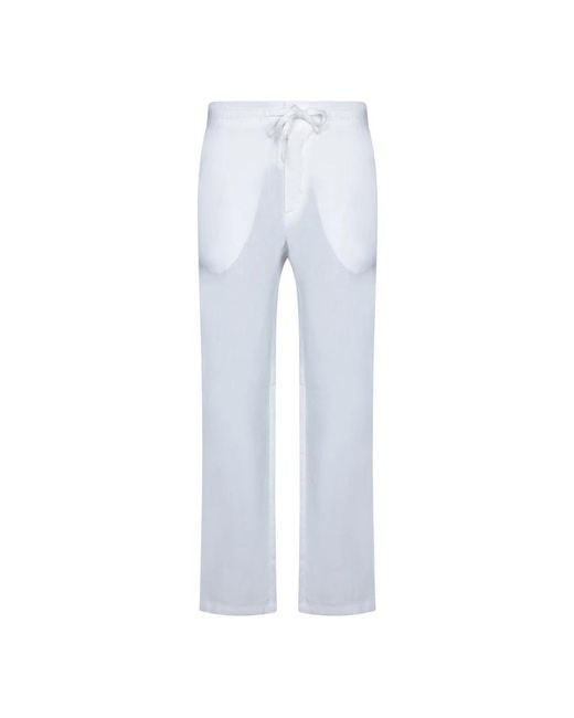 Straight Trousers 120% Lino de hombre de color Blue
