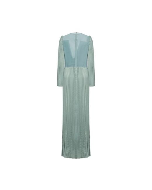 Silvian Heach Green Langes Kleid Mit Falten Und Überkreuztem Ausschnitt