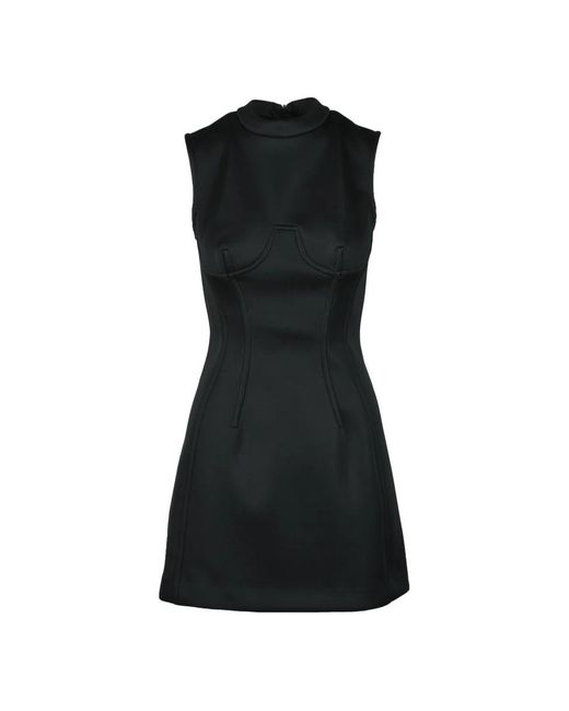 ワンピース MSGM SS25 SHORT DRESS WITH LOGO (3841MDA510 25700202) MSGM - Puffed sleeve dress black - The Corner
