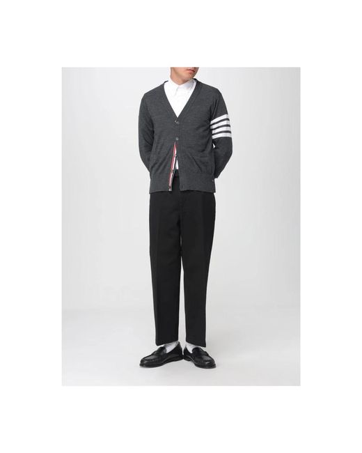 Thom Browne Black Straight Trousers for men
