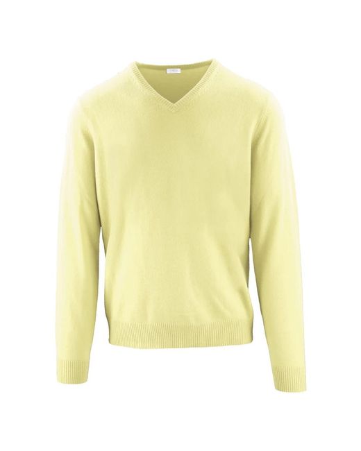 Malo Herbst/winter v-ausschnitt kaschmirwolle pullover in Yellow für Herren