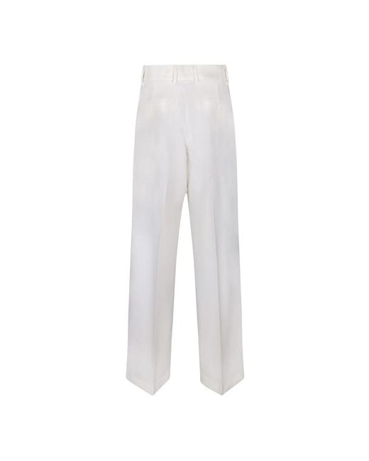 MSGM White Wide Trousers