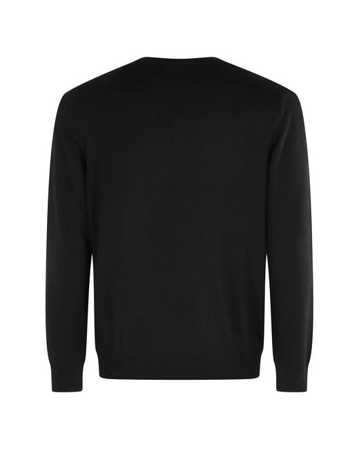 Fay Dunkelblauer Pullover Mit Ausschnitt in Black für Herren