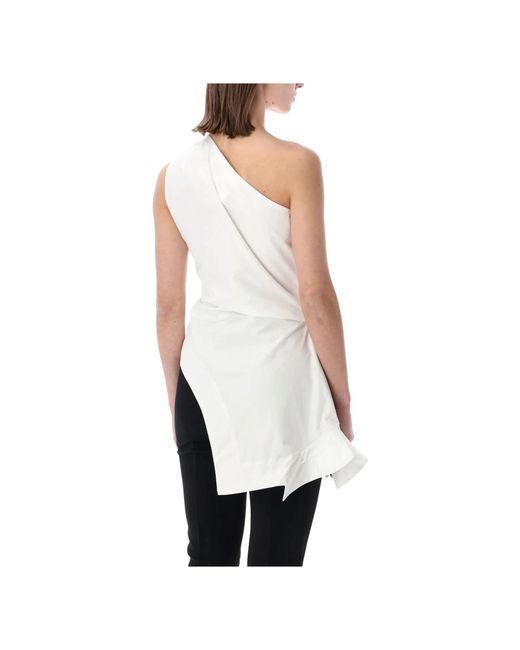 Rohe Tops ,Wit ,One Shoulder Top in het White