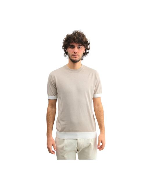 Paolo Pecora Seidenbaumwoll-rundhals-t-shirt in White für Herren