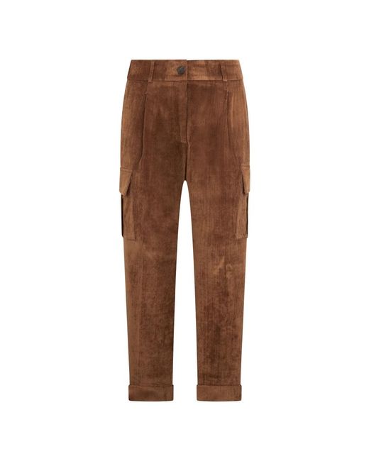 Peserico Brown Cropped Trousers