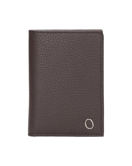 Orciani Accessoires ,Zwart ,Leer Gehamerde Leren Portemonnee Met Anti-Kloon Bescherming in het Brown voor heren