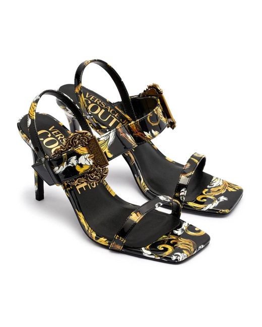 High Heel Sandals Versace Jeans Couture de color Black