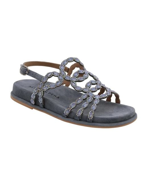 Alma En Pena. Blue Flat Sandals