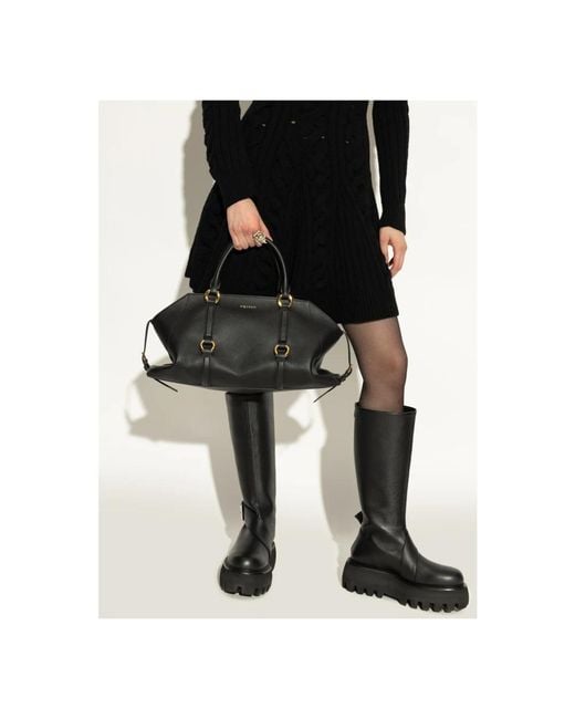 McQueen Black Farringdon Medium Handtasche